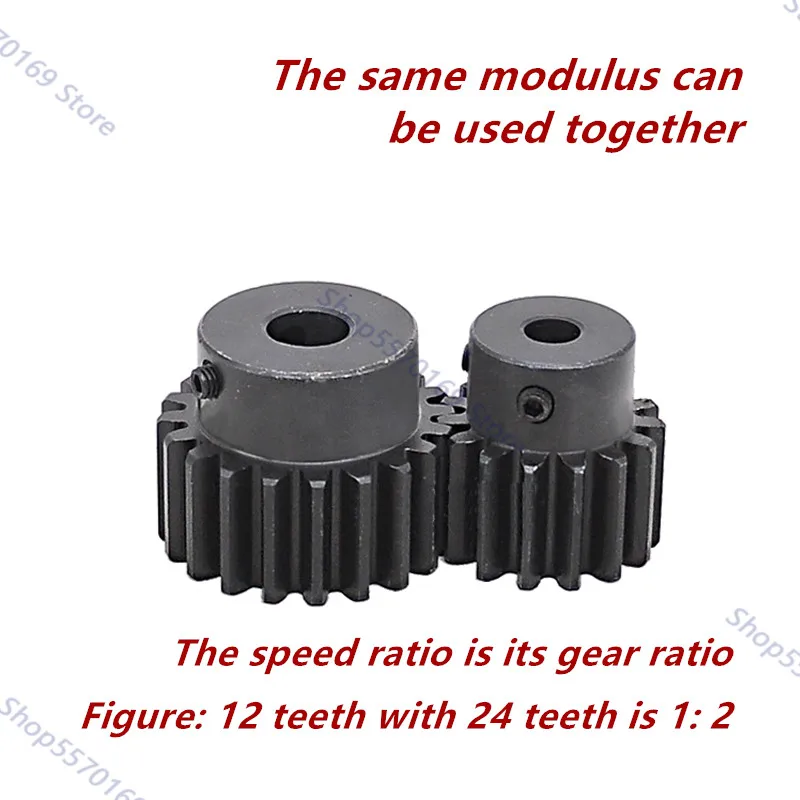 1 pz Pignone ingranaggio cilindrico Mod 2 M = 2 16T 17T 18T 19T R Denti 45 #   ingranaggio positivo in acciaio Ingranaggi del motore di trasmissione della cremagliera CNC 16 denti