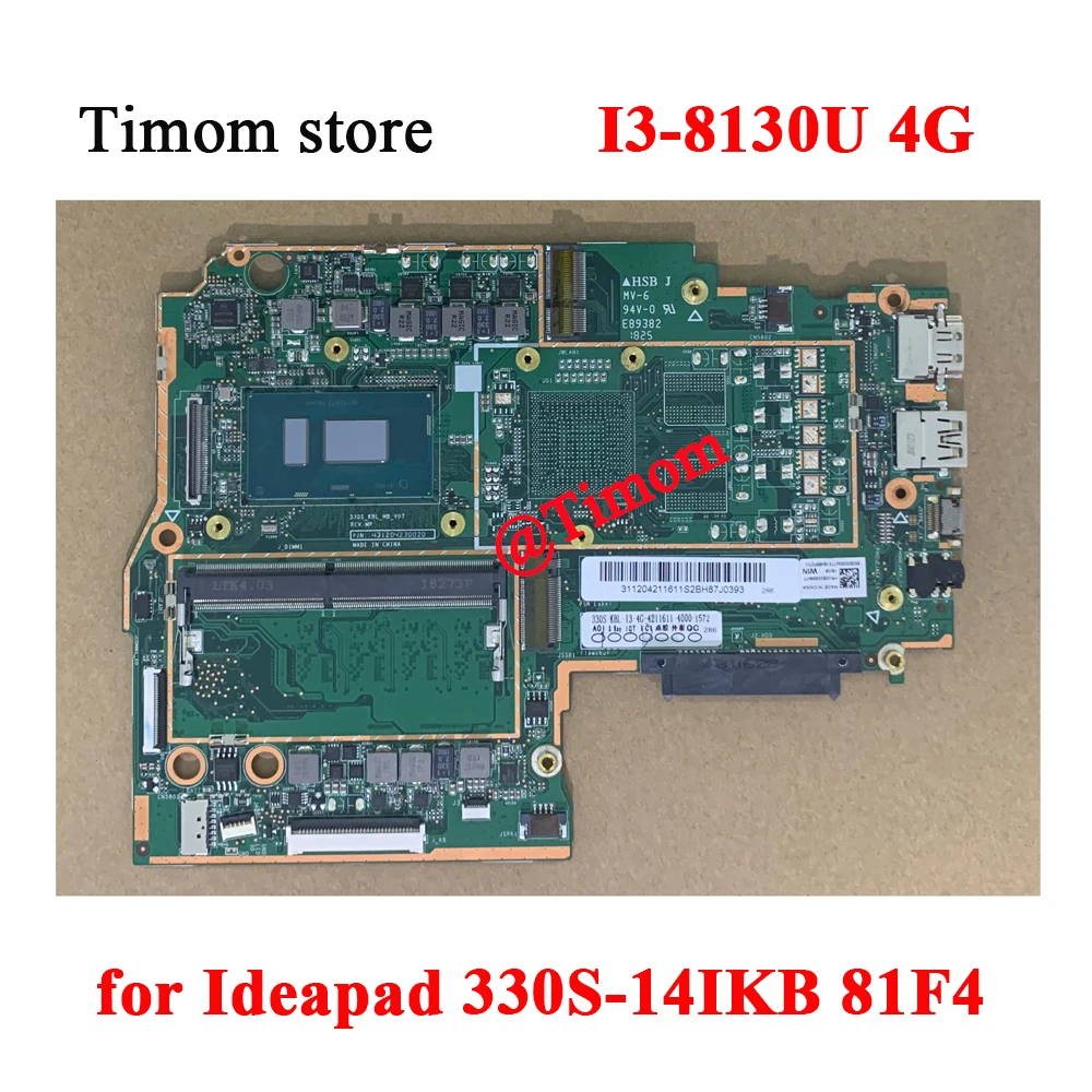 para ideapad 330s14ikb 81f4 original laptop motherboard integrado frupn 5b20s69477 5b20s69508 5b20r07556 5b20r07733 i38130u 4g 01