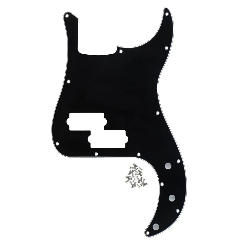 FLEOR Bass Pickguard Bass 4 Strings Guitar Scratch Plate 13 Holes for PB Bass Without Truss Rod Hole Style