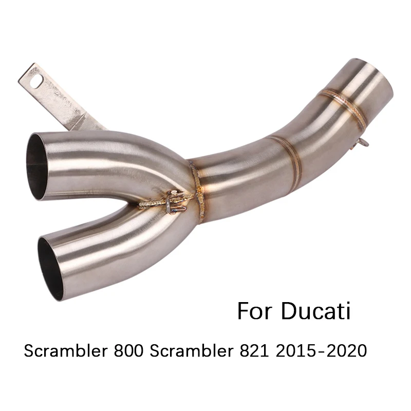 

Mid Pipe for Ducati Scrambler 800 821 Motorcycle Exhaust Pipe 49mm Dual-outlet Middle Pipe Slip On 51mm Muffler Stainless Steel