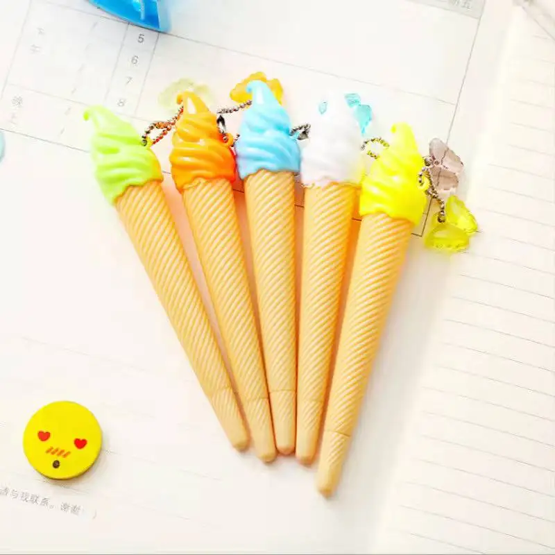 1 Pcs Creative Cartoon Colorful Ice Cream shape Gel Pen For Writing Kawaii Student Kids Gifts School Office Accessories Supplies