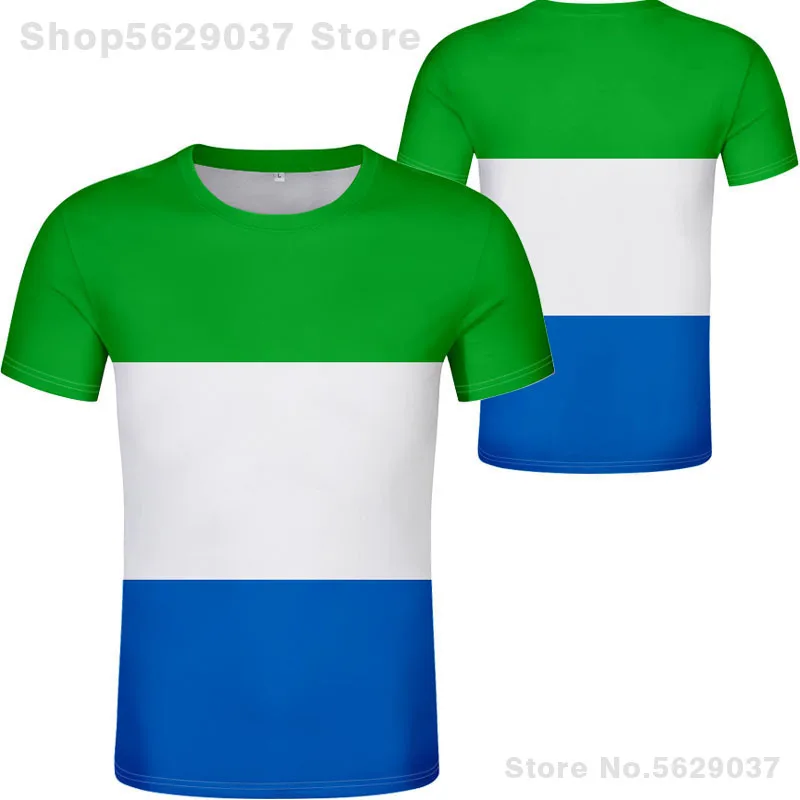 Sierra Leone T Shirt Diy Free Custom Name Number Sle T-Shirt Nation Flag Sl Republic Leonean Country College Print Photo Clothes