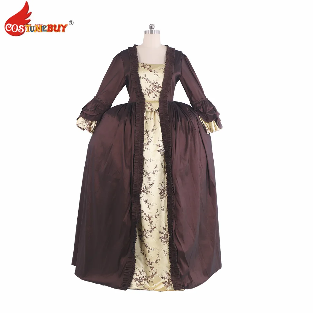 

Costumebuy 18th Regency Versailles Marie Antoinette Baroque Duchess dress Civil war Rococo Victorian Ball Gown Belle Dress Brown