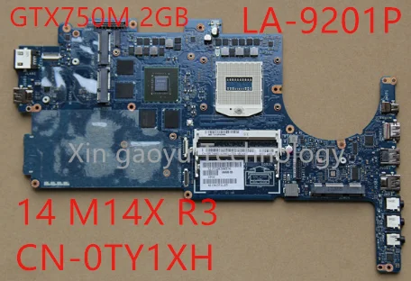 

original For Dell FOR Alienware 14 M14X R3 laptop motherboard gt750m var00 Ty1xh 0Ty1xh CN-0TY1XH la-9201p ddr3 100% Fully Test