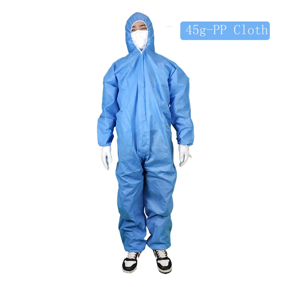 Unisex Sanitary Protection Jumpsuit Hazmat Suit Zip Isolation Protective Coveralls Disposable Anti Dust Sanitary Safety Clothing