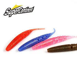 2019 Supercontinent Fishing Soft 9CM/10pcs Worm Lures Ice Fishing Bait Soft Polaris Sinking Lure Pesca Cheap Fishing Tackle