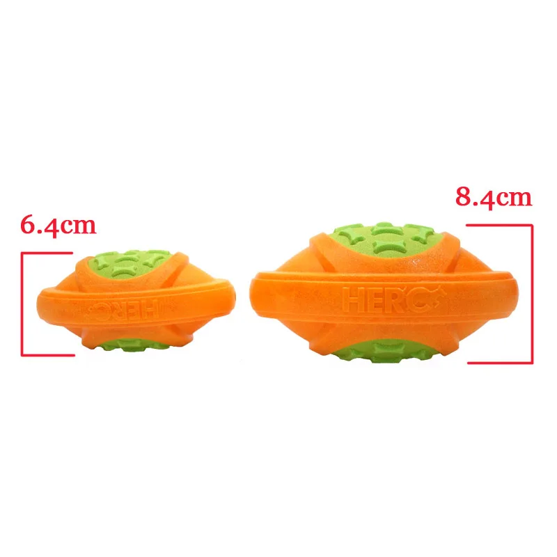 CAITEC Dog Toys Football for Dogs Floatable Squeaky Hard and Firm Fit for Outdoor Throwing Suitable for Medium to Large Dogs