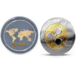 New Ripple Coin XRP CRYPTO Commemorative Ripple XRP Collectors Coin Gift Coin Art Collection Physical Gold Commemorative 40mm