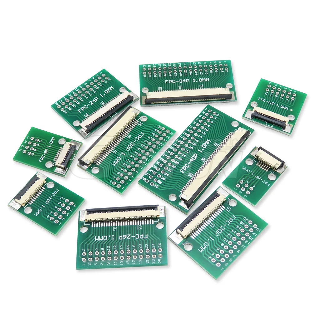 5PCS FPC FFC 0.5MM /1.0MM pitch for cable transfer conversion board 6P /8P/ 10P /12P/20P/ 24P / 26P / 30P / 34P /40P / 50P / 60P