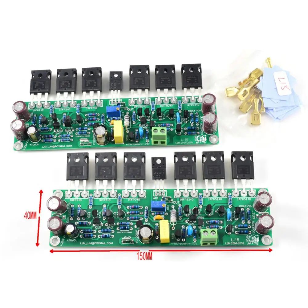 

Собранная Плата усилителя мощности L15 MOSFET, 2-канальный усилитель (IRFP240 IRFP9240)