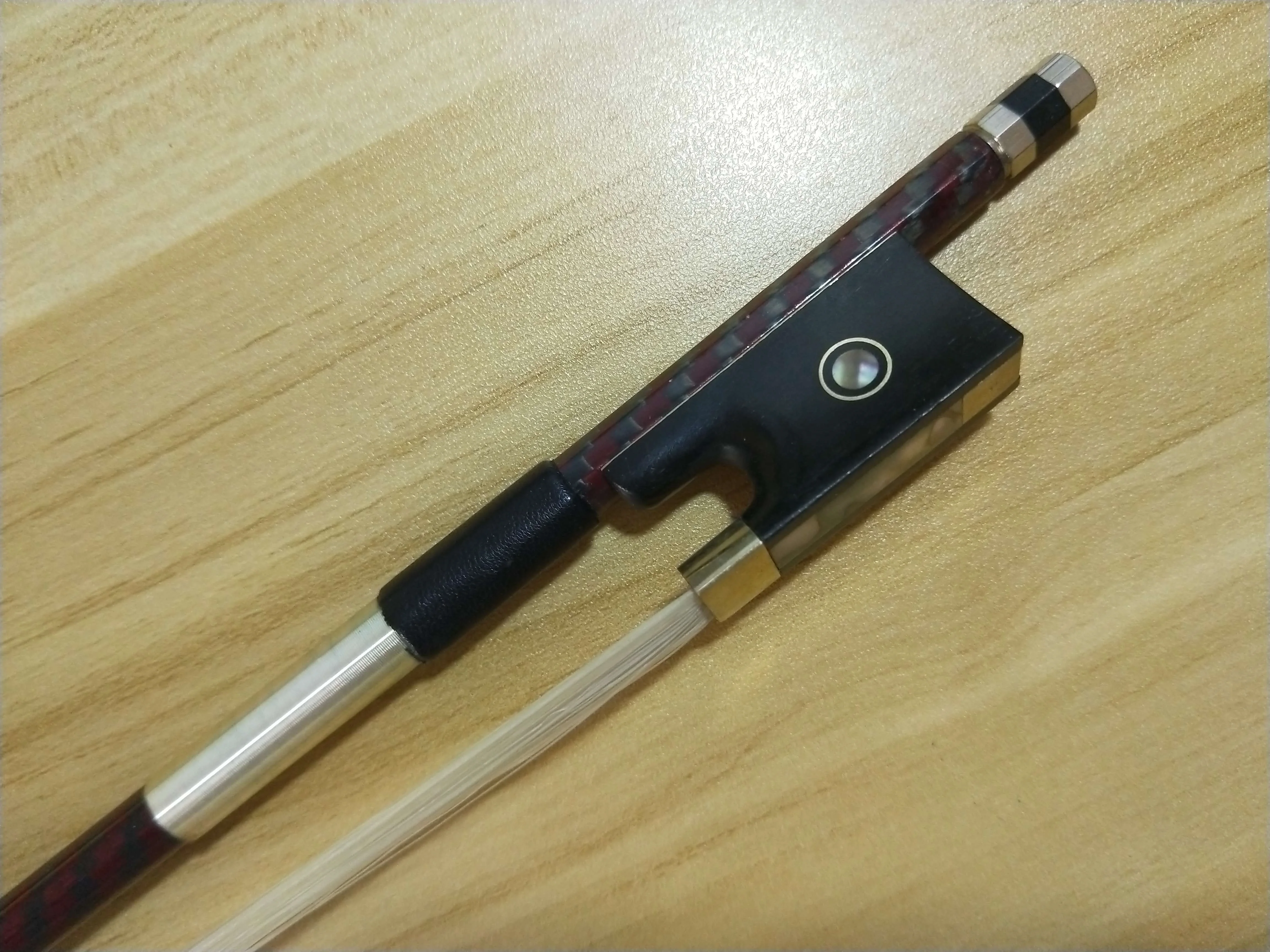 1PC Carbon Fiber Violin Bow 4/4 Ebony Frog with Double Eyes