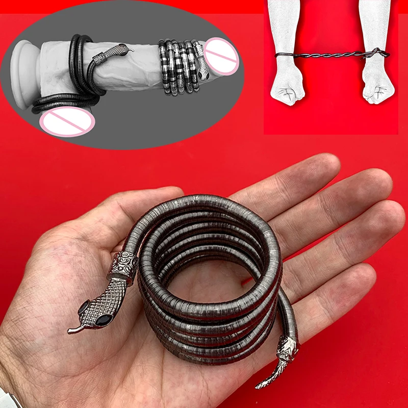 New Snake Shape Penis Ring Penis Bondage Delay Ejaculation Cockring Adornment Sex Products Toys Male Adult Toys For Gays 90cm 18