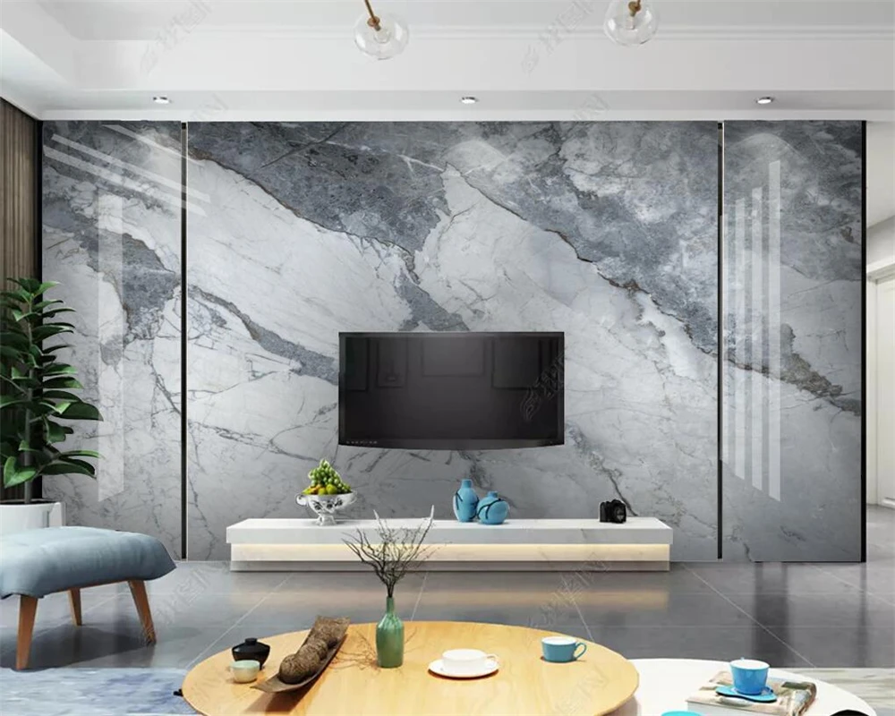 Customized large wallpaper 3d advanced gray atmosphere stone slab mural living room bedroom marble decorative painting фотообои