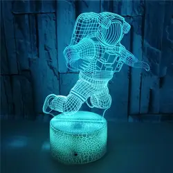 Luminária de mesa com led 3d e figura de astronauta, lâmpada de mesa para decoração de quarto infantil, presente aeroespacial