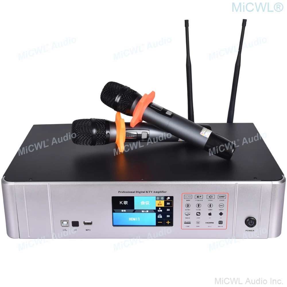 Karaoke 200 Channel Wireless Audio Microphones 1300W Digital Power Amplifier Effects Processor Conference Room Stage Performance