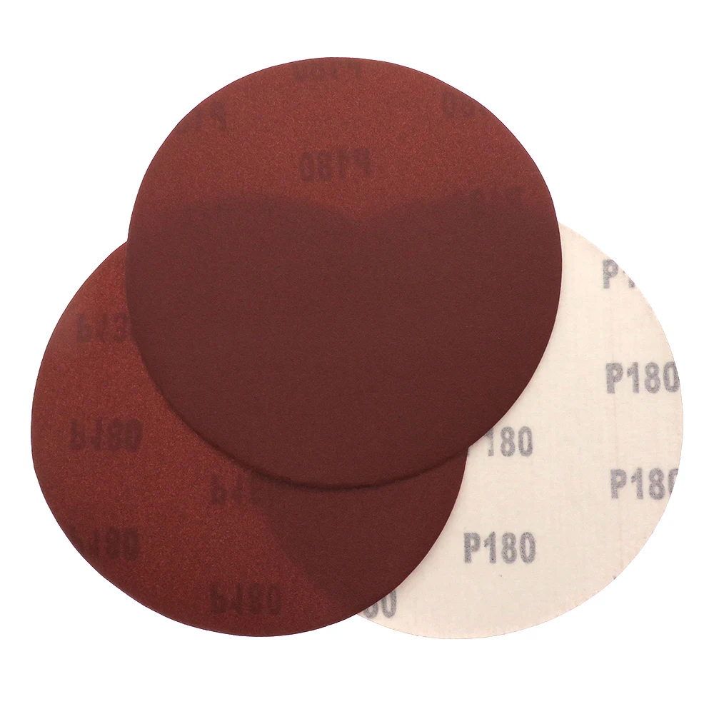 50PCS 5 Inch 125MM Aluminum Oxide Red Sandpaper Sanding Discs Hook and Loop 60 to 2000 Grits for Random Orbital Sander