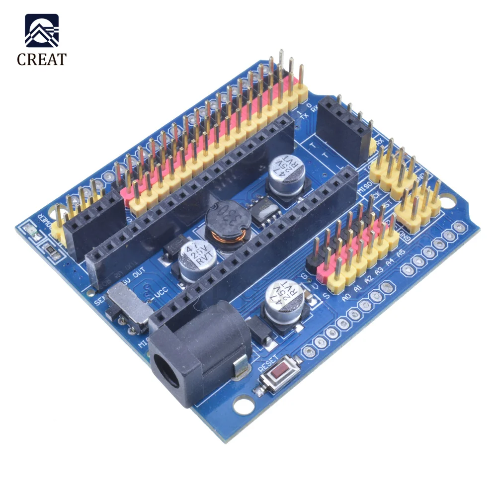 Nano V3.0 i/o IO 5.5*2.1mm interfaccia Micro Plus scheda di espansione Micro Sensor Shield 5V per modulo Arduino R3 Leonardo