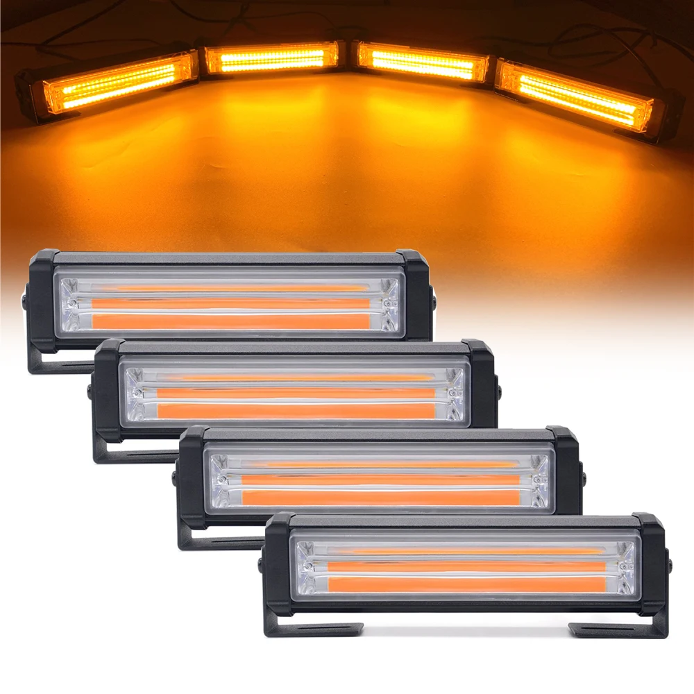 COB Car Front Grille Emergency Strobe Light Head 40W 80W LED warning Flashing Lightbar Vehicle Daytime running lamp 12V 24V