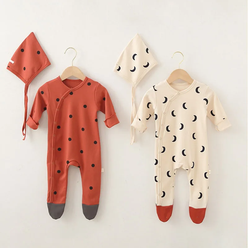 0-24M Newborn Kid Baby Junge Mädchen Kleidung Herbst Frühling Print Romper Nette Baumwolle Neue geboren Overall Schöne stretch Körper Outfit