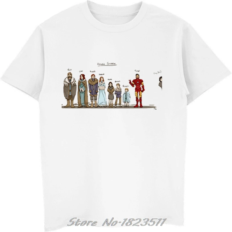 Новая летняя мужская футболка с изображением дома Старка, Мужская футболка для членов семьи Старка, белая футболка с короткими рукавами для мальчиков 4XL 5XL