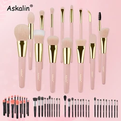 Askalin Professional Synthetic Makeup Brushes Set Nano Wool Fiber Foundation Powder Blush Shadow Eyeshadow Vegan makeup brush