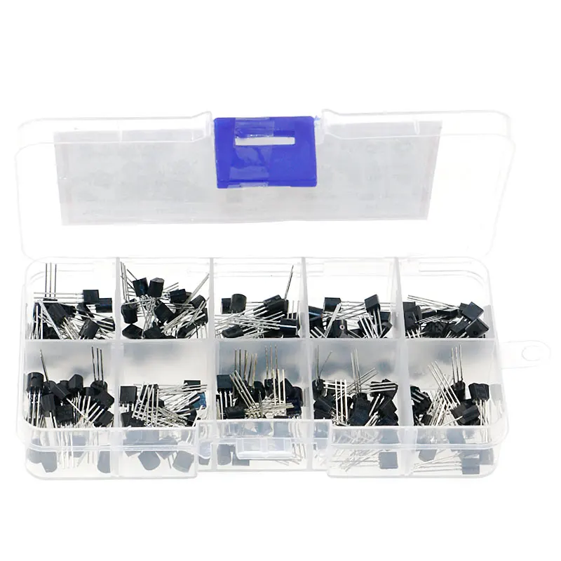 200Pcs 10Value TO-92 Transistor Assortment Kit Box BC327 BC337 BC517 BC547 BC548 BC549 BC550 BC556 BC557 BC558