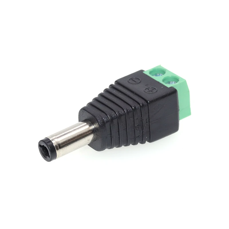 2PCS DC Power Plug Connector 2.1 x 5.5mm 5.5*2.1mm 5.5*2.5mm (Screw Fastening Type) Needn\'t Welding Female Male DC Plug Adapter