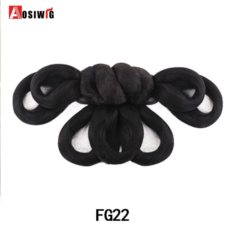 Chinese Traditional Retro Black Hair Braids Chignon Synthetic Fake Hanfu Hair Bun Pad High Ancient Princess Cosplay Vintage Wig