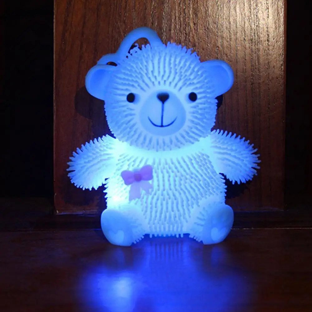 Glowing Squeeze Fidget Toys Kawaii Animal Soft Stress Ball Toys And Sensory Relief Flashing Funny Anti Stress Ball Toy Bear