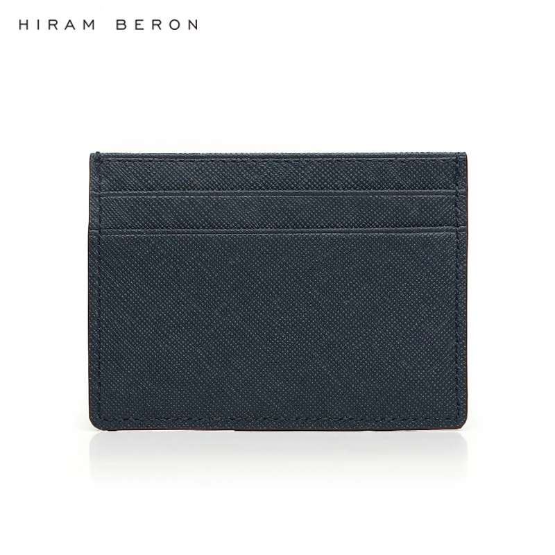 Hiram Beron Personalizes Gift for Men Saffiano Leather from Italy Pocket Wallet Luxury Brand Mini Case Dropship