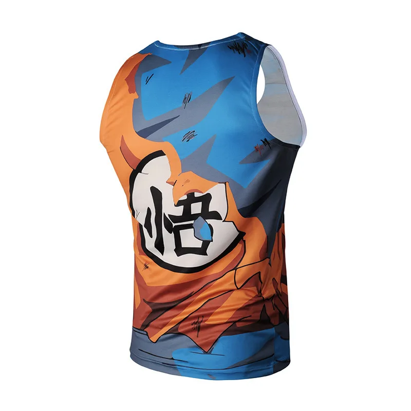 Goku 3D Printed T shirts Men Compression Shirt Comic Cosplay Quick Dry Sports Clothing Fitness Summer Sleeveless Tank Tops Male