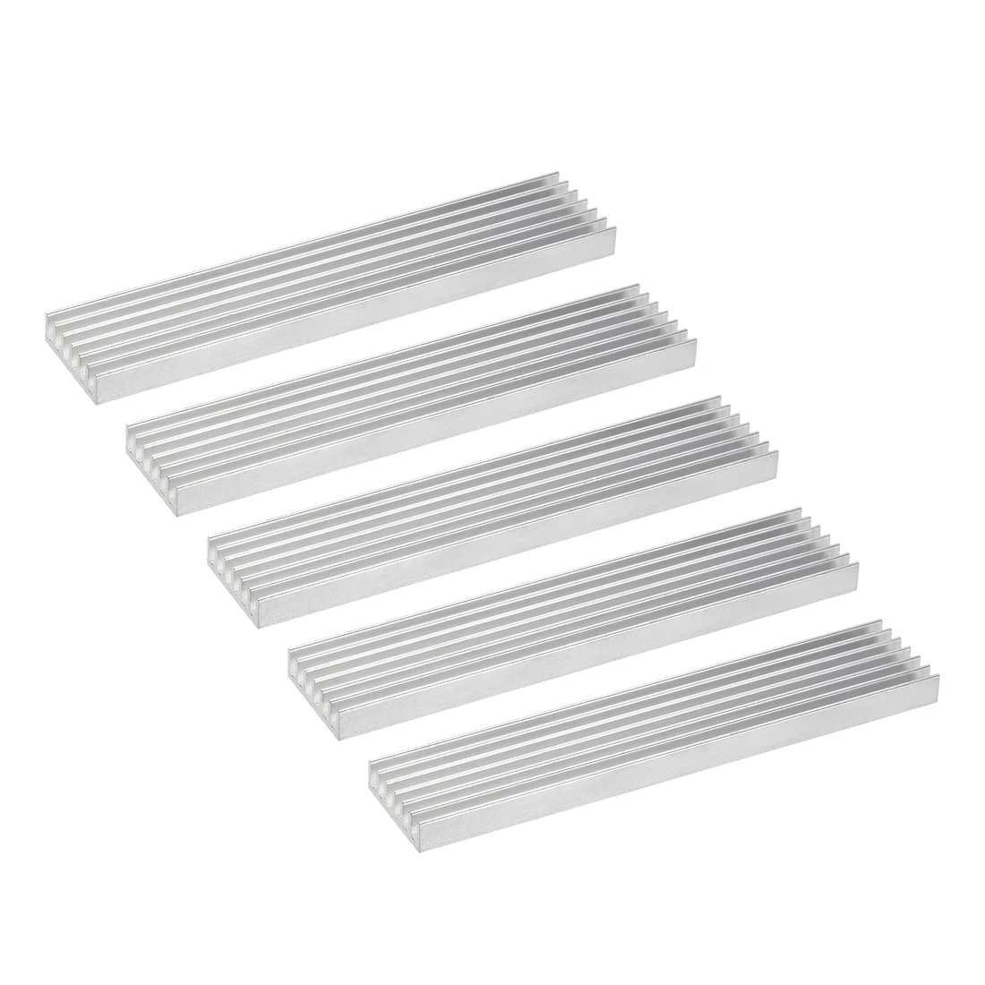 Uxcell Parallel Line Notch Heatsink for MOS GPU IC Chip Silver 100 x 20 x 6 mm 5pcs