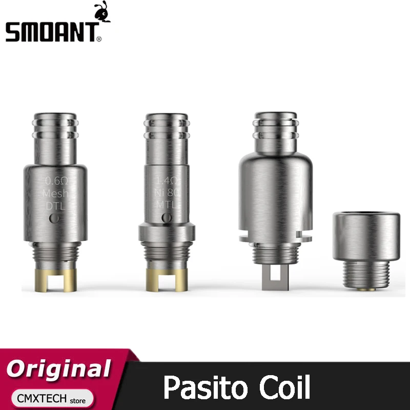 Original Smoant Pasito Coil DTL Mesh 0.6ohm/MTL Ni80 1.4ohm/RBA Single Coil For Electronic Cigarette  Pasito Pod Kit Vape