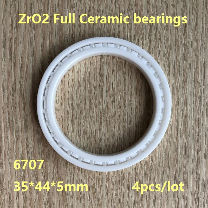 

4pcs/lot 6707 35*44*5 mm Zirconia Ceramic deep groove ball bearings ZrO2 Full Ceramic bearings 35×44×5 mm