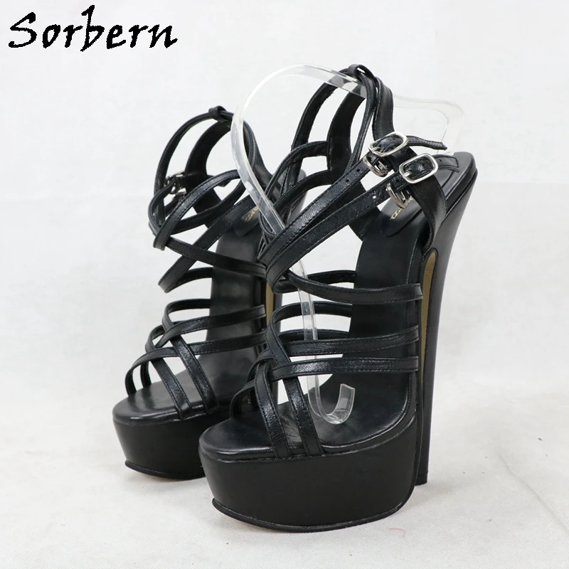 Sorbern sandali rossi tacchi alti slingback Platform 20Cm tacchi a spillo scarpe da festa in vera pelle scarpe a punta scarpe da donna personalizzate