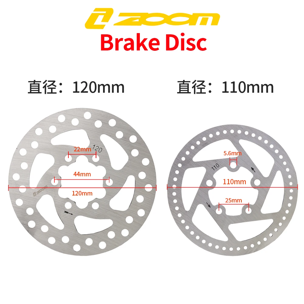 ZOOM Disc Brake For Electric Scooter 10inch Left & Right Electric Brake Caliper With Brake Rotor 110mm 120mm