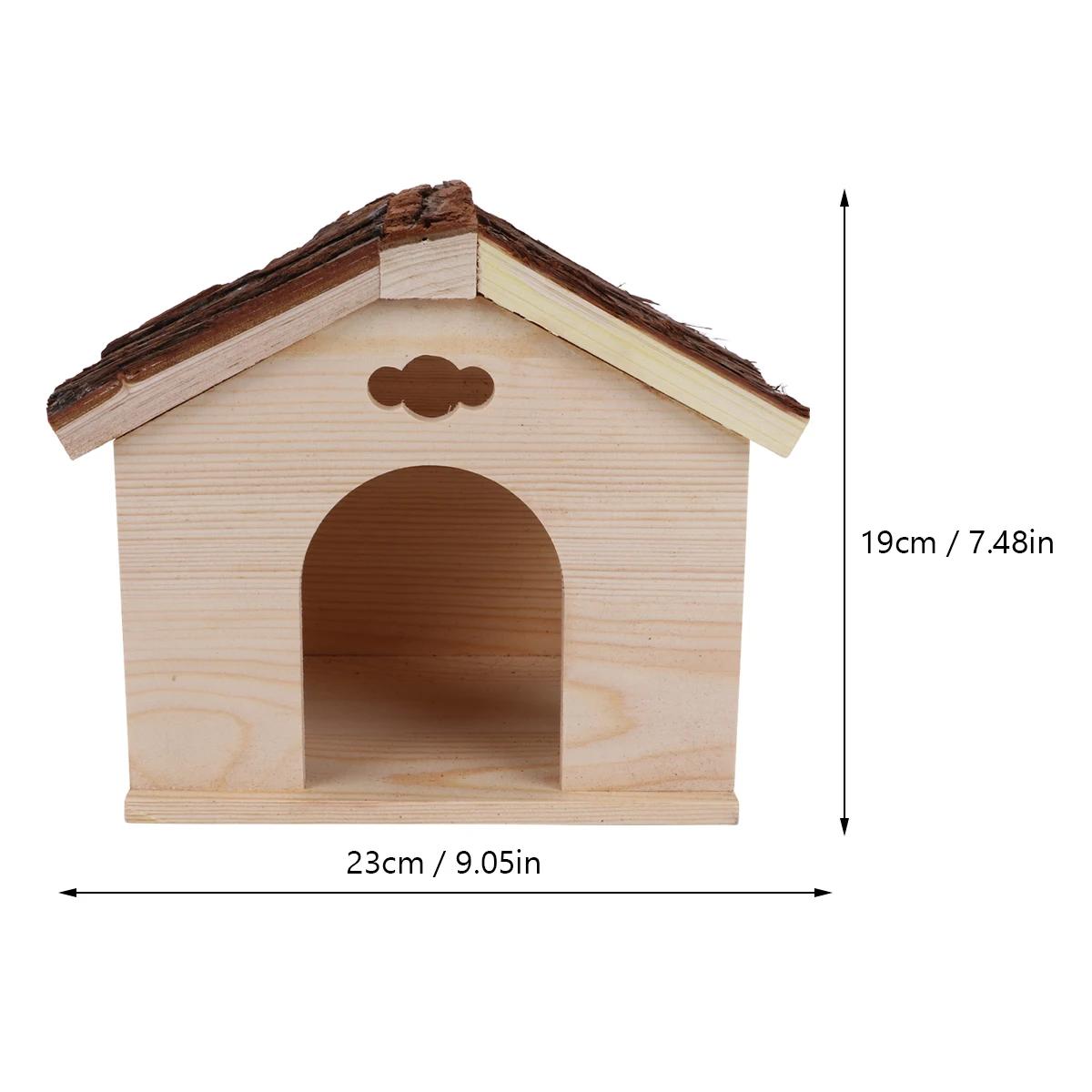 1pc Squirrel Guinea Pig Cabin Wood House Log Cabin Chinchilla And Guinea Pigs Hut Hideout for Pet Shop Home (Brown, Khaki)