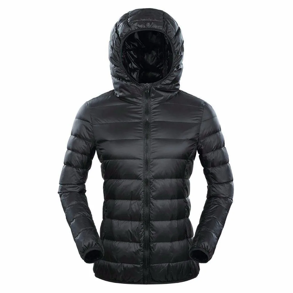 Plus 7XL 8XL Down Jacket Women Hooded Ultra Light Warm Duck Down Filler Female Feather Spring Autumn Thin Slim Windbreaker Coats