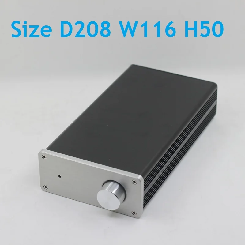 W116 H50 D308 Anodized Aluminum Mini Preamplifier Case Power Amplifier Preamp Chassis Knob DIY Rear Shell Enclosure DAC Amp PSU