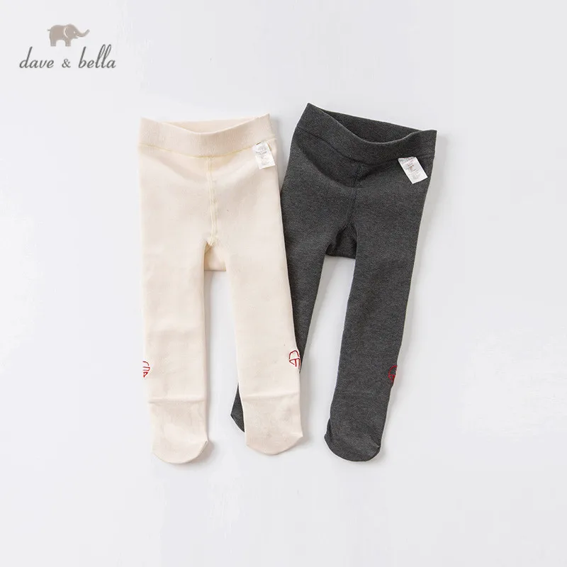 DBJ15561 dave bella winter infant baby girls lolita love print padded leggings children fashion leggings