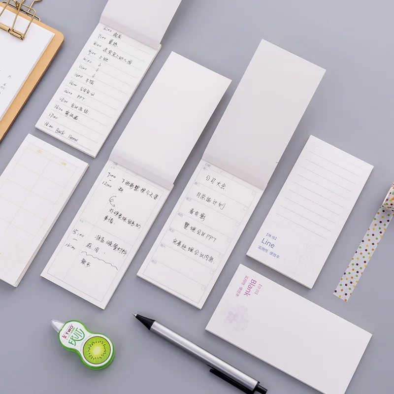 Korean Simple Daily Weekly List Study Office Supplies Message Memo Pads Schedule Label Paper Notebook Tearable Sticky Notes Tabs