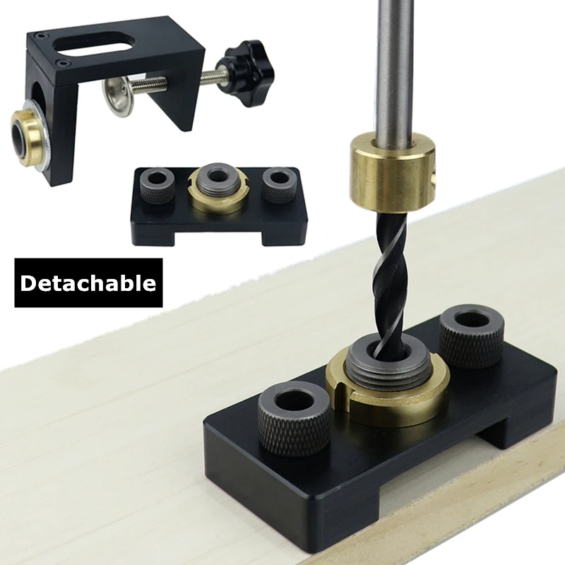 Plantilla ajustable para carpintería, Kit de plantilla para agujeros de bolsillo, guía de perforación, localizador para muebles, herramienta
