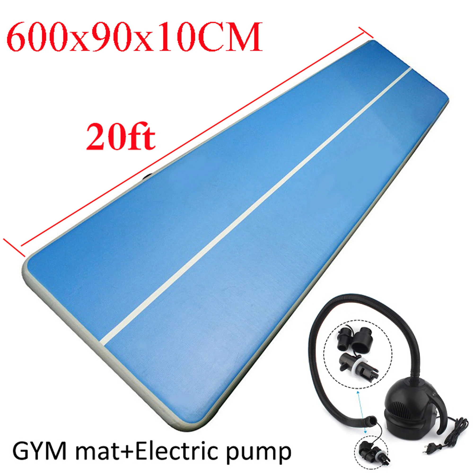 6m*1m*20cm Inflatable Air Track Gymnastics Yoga Tumbling Mat for Home Use Fitness Equipment Gym Floor Mats Training Mattresses