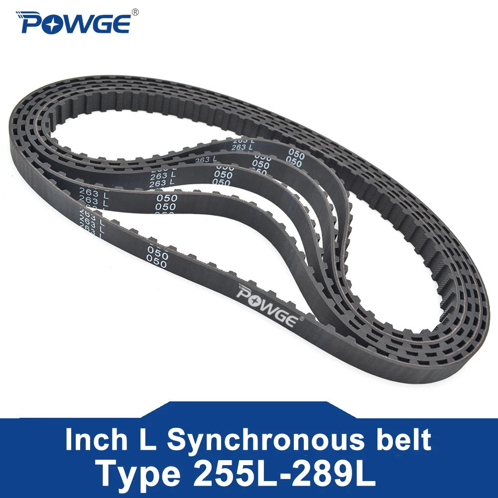 

POWGE Trapezoid L Timing Synchronous belt 255L/258L/263L/265L/270L/275L/277L/280L/285L/289L Width 12.7/19.1/25.4/38.1mm Rubber