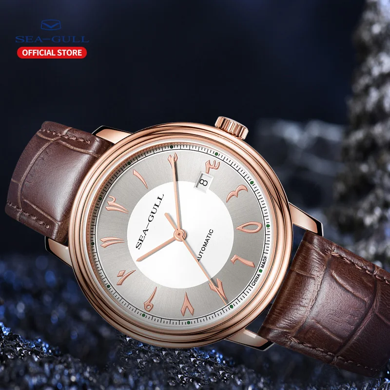 Seagull Men\'s Automatic Mechanical Watch 40mm Luxury Fashion Seagull ST2130 Calendar Sapphire Waterproof Watch 519.97.6055