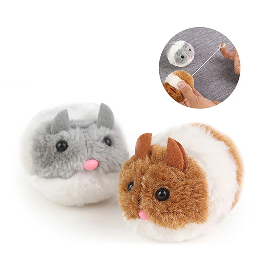 New 1PC Cute Cat Toy Plush Fur Toy Shake Movement Mouse Pet Kitten Funny Movement Rat Little Interactive Bite Toy