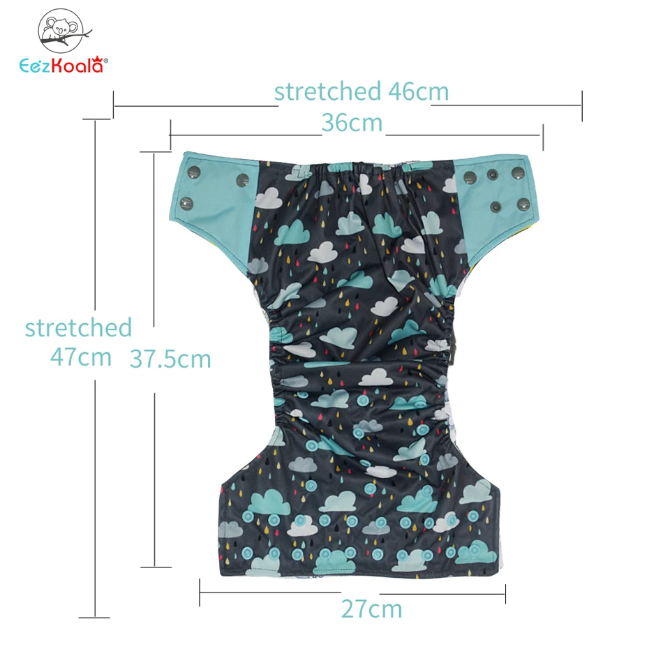 EezKoala Bamboo Charcoal Pocket Diaper Baby Washable Reusable Eco-Friendly Diapers Diaper Cover Pocket Modern Cloth Diapers