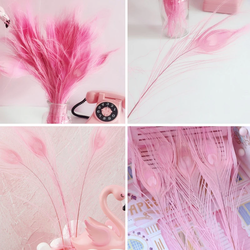 Roze Pauwenveer Haar Flamingo Gelukkige Verjaardag Cake Topper Pauw Verjaardag Cupcake Toppers Premium Wedding Decor