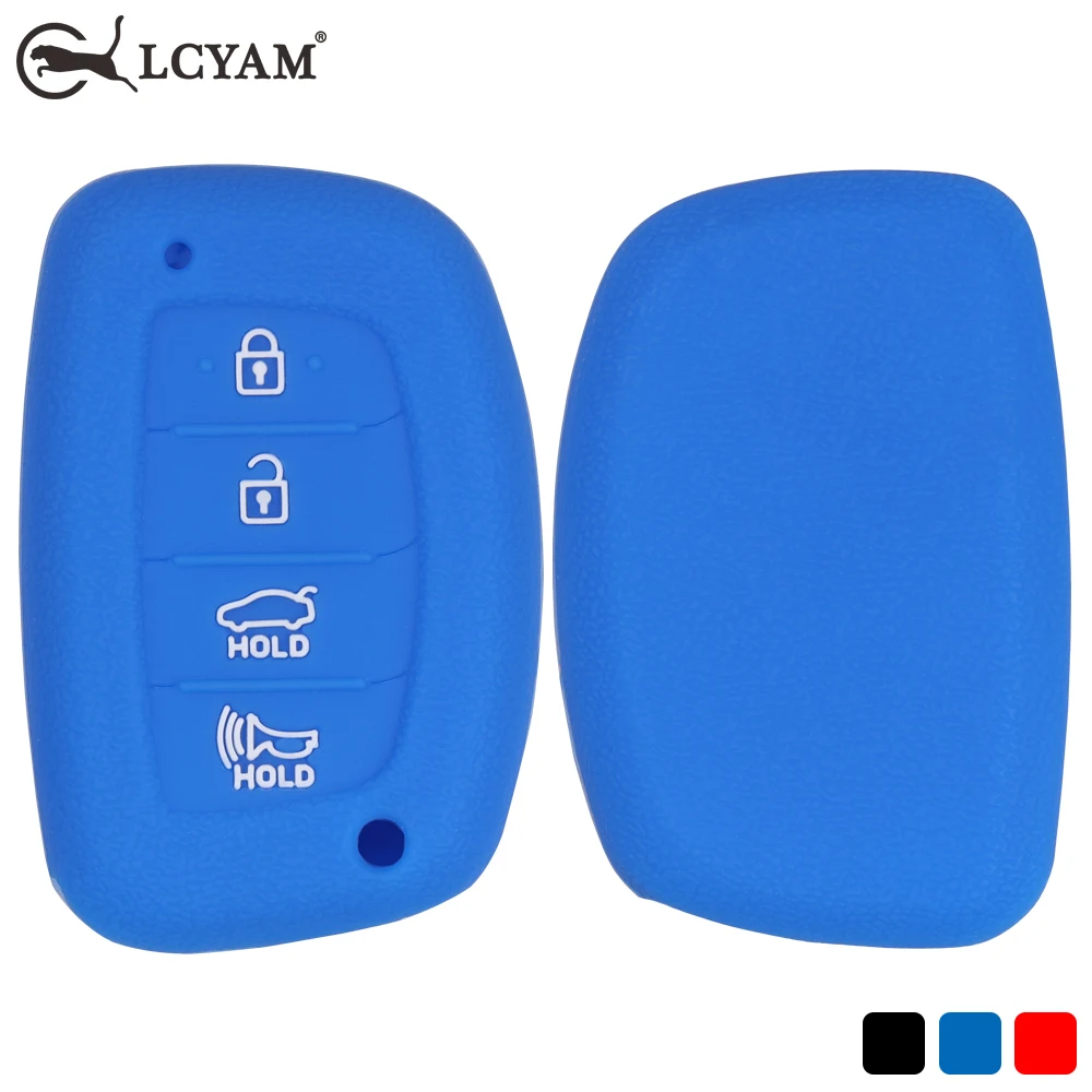 Key Fob Cover Case Soft Rubber Silicone for Hyundai Elantra Tucson Sonata I40 Keyless 4 Button Smart Remote