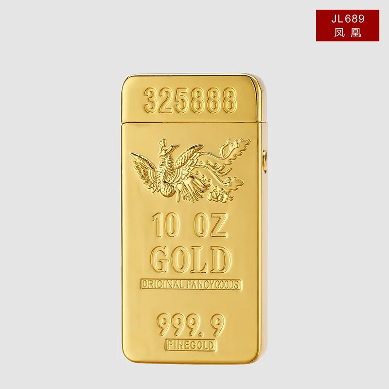 New Hot Double Arc Plasma Lighter Gold Brick Dragon Electronic Dual Arc Lighters Laser Carving USB Rechargeable Cigarett Lighter